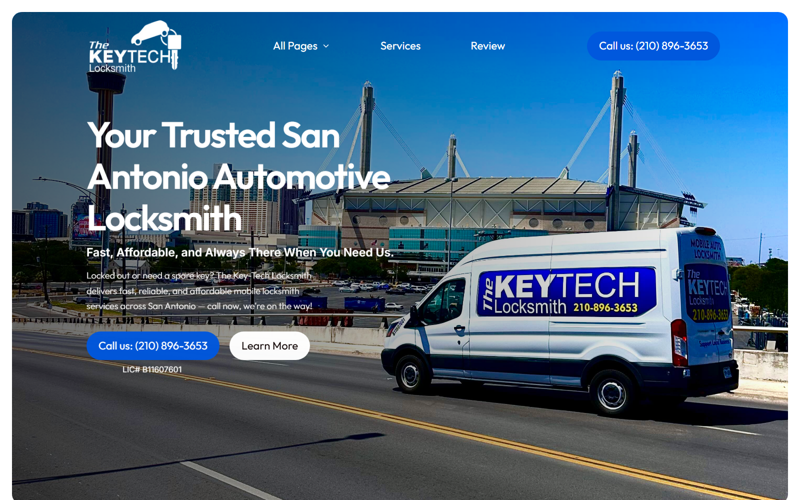 The Key Tech Locksmith website